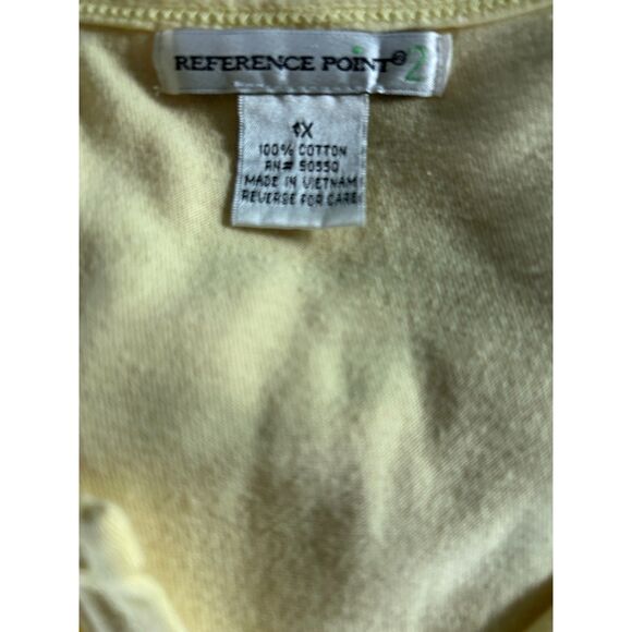 Reference Point 2 yellow short sleeve cotton top decorative front size 1XL - Picture 2 of 4